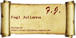 Fogl Julianna névjegykártya
